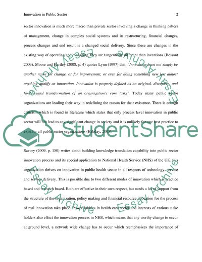 Innovation in Public Sector