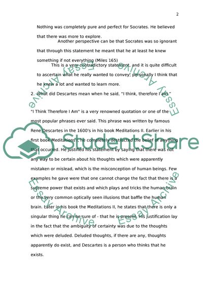 Questions of the Philosophy Ideas