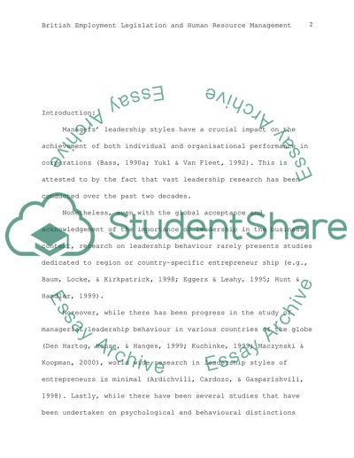 Managers Leadership Styles