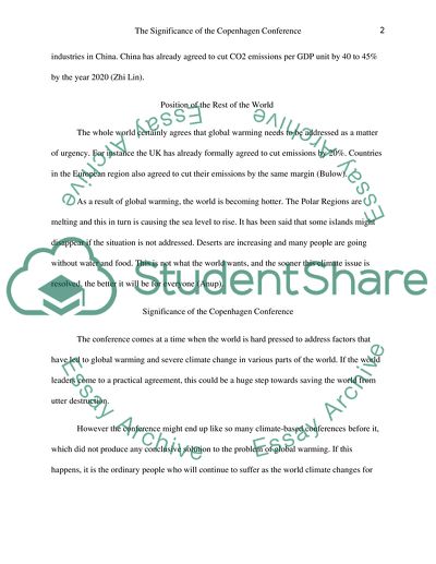 The significance of the Copenhagen Conference