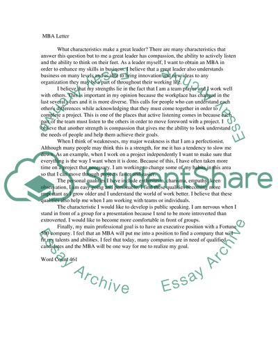 Admission to MBA Program