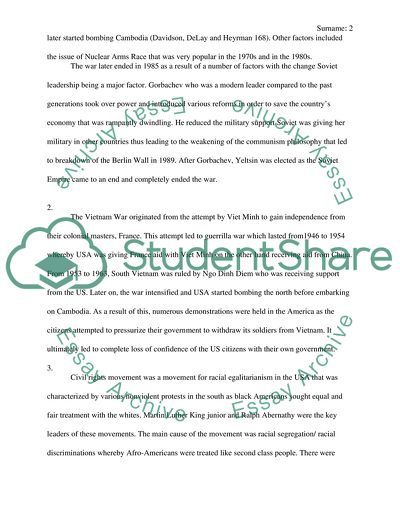 A Narrative History of the USA from the 1950s-1980s