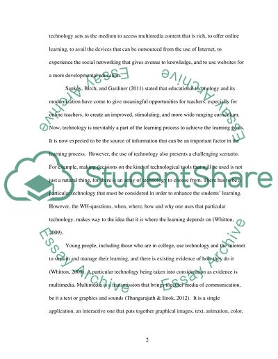 The Impact of Using Multimedia in an Online Learning Setting for College Students