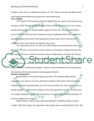 Banner Health Network Growth Strategy