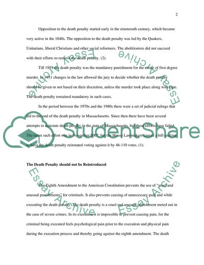 The Use of the Death Penalty in Modern Society