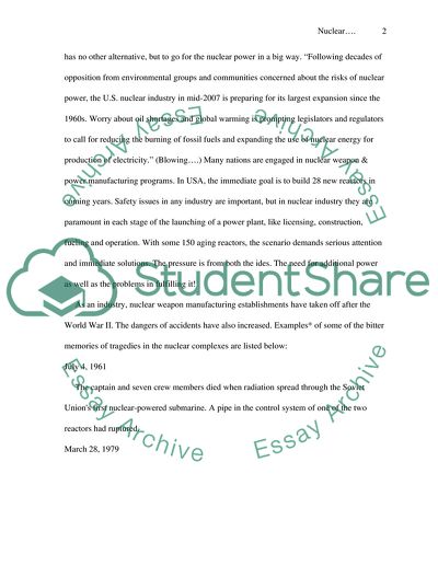 Nuclear Weapons and Nuclear Power
