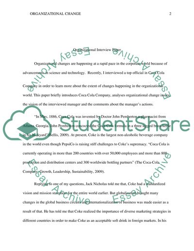 Organizational Interview Paper