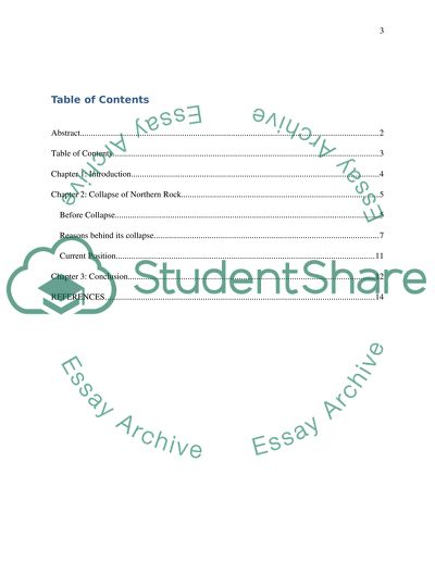 Factors leading to the collapse of Northern Rock and their current position