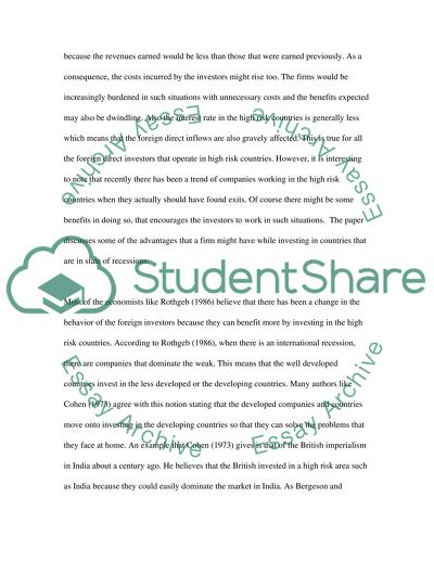 Why do firm operate in high-risk countries Give specific examples