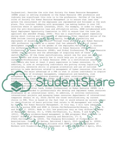 Society for Human Resource Management (SHRM) and Human Resource (HR) Careers