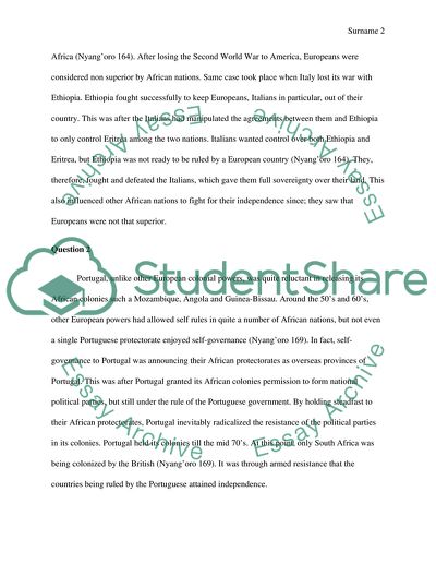 Reaction Paper to Nyangoro: Africas Road