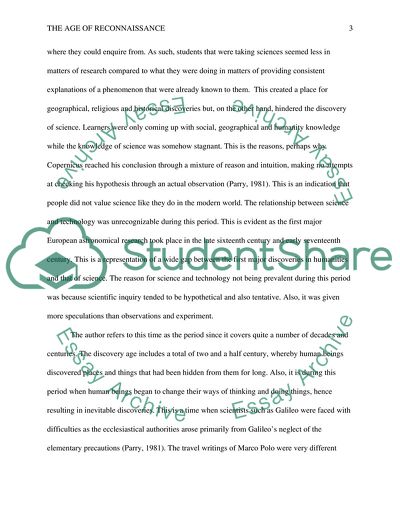 The Age of Reconnaissance