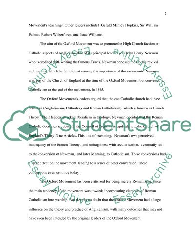 In What Ways Did the Oxford Movement Influence Anglicanism