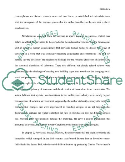 Analysis of Kenneth Framptons Modern Architecture