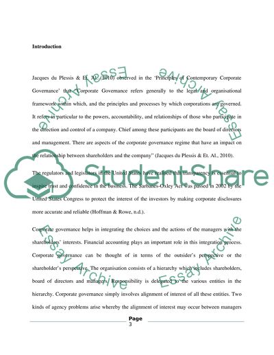 Financial Accounting and Corporate Governance