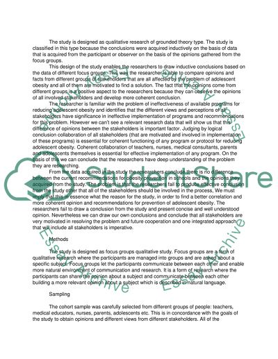 Critique of the Validity of the Study