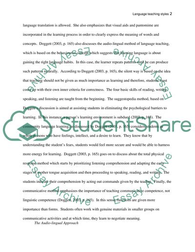 Eight Approaches to Language Teaching