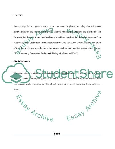 Living at home and living outside of home