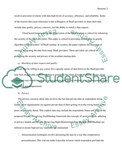 Privacy-Preserving Data-as-a-Service Mashups