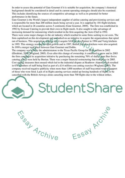 Will Gate Gourmet Remain in the Market