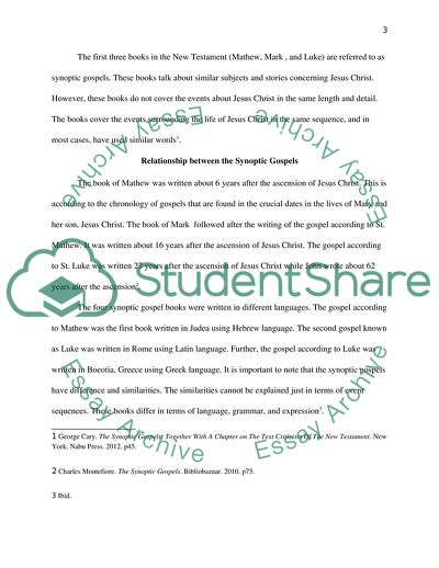 conclusion of synoptic gospels essay
