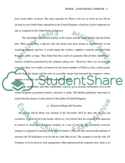 The Main Rationale for Pfizers Bid