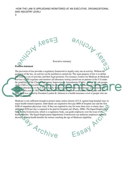 How the Law Is Applied and Monitored at an Executive and Industry Level