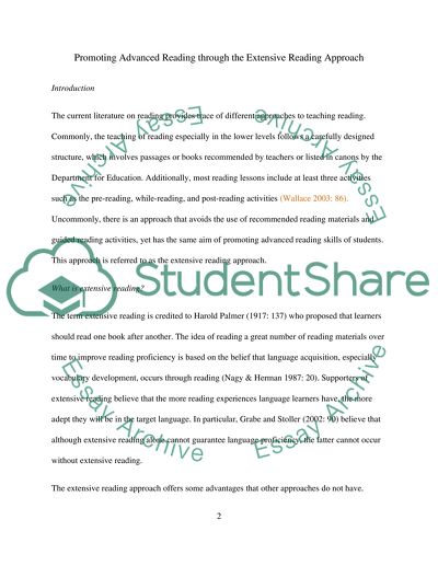 Promoting Advanced Reading through the Extensive Reading Approach