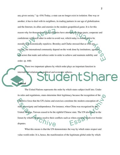 Order in International Relations