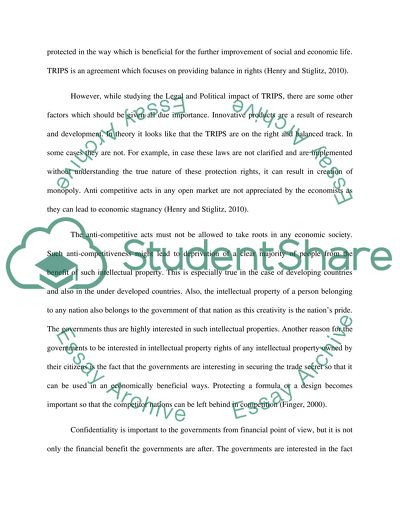 Trade Related Intellectual Property Rights: