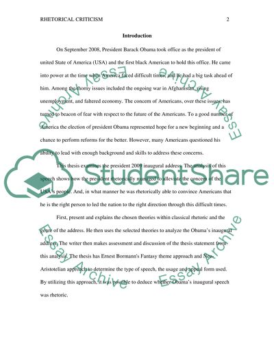 Fantasy vs Neo-Aristotelian Approach to First Inauguration of B.Obama