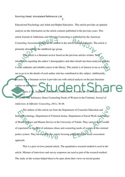 Annotated Reference List