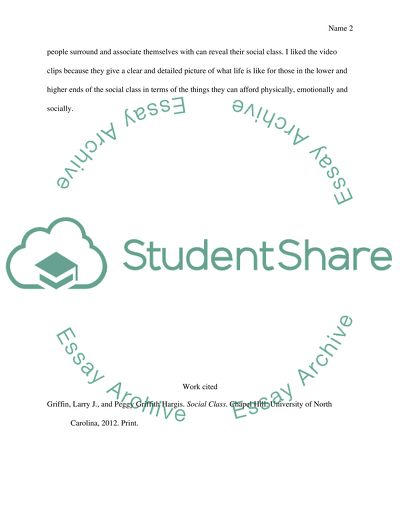 The Social Class and Responses to the Video Clips