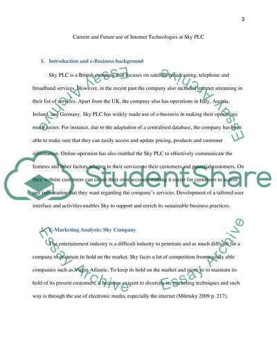 Current and Future Use of Internet Technologies at Sky Plc