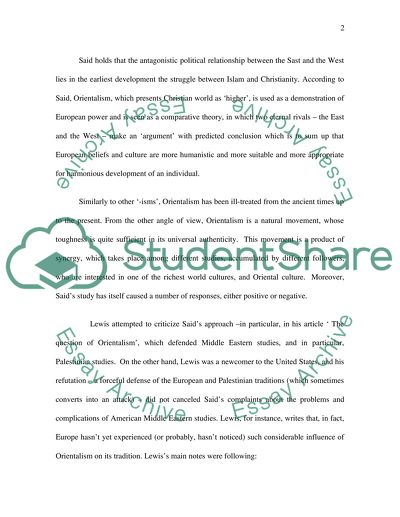 Political Science - Palestine and Orientalism