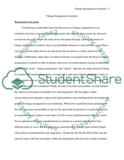 Change Management in Schools