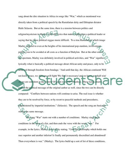 Bob Marleys Song War