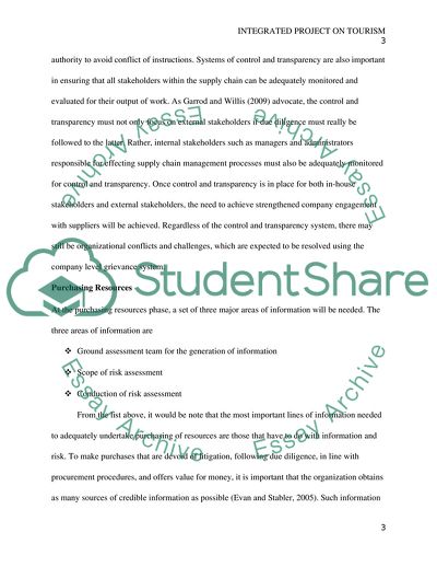 Integrated Project on Tourism