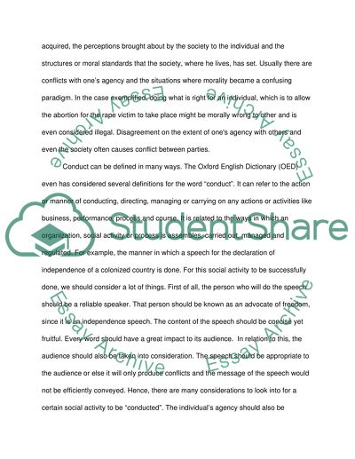 The Rationality and Agency of the Explanations of Conduct