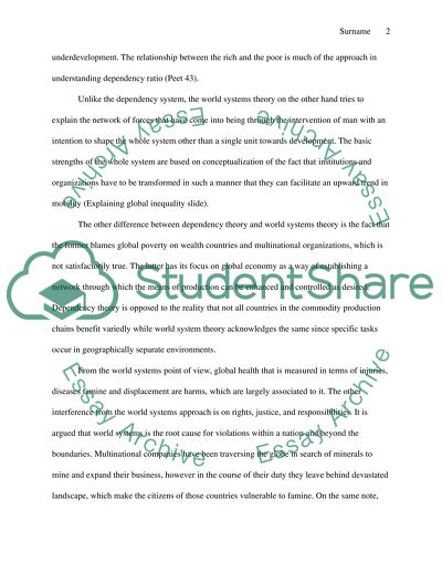 The Idea of Health in Dependency Theory and the Theory of World Systems