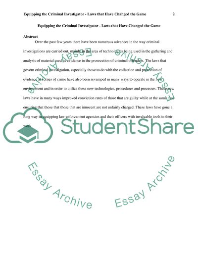 New Laws have Changed Criminal Investigators Over Time