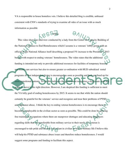 Critiquing Internet Sources on Homeless Veterans