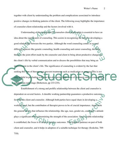 THE IMPORTANCE OF THE COUNSELOR-CLIENT RELATIONSHIP (HEALTH COUNSELING)