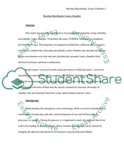Biochip microfludic vortex chamber