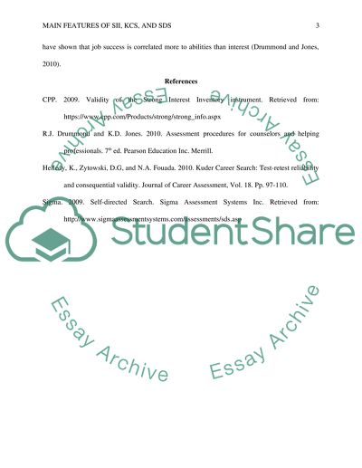 Summarize the main features of the SII, KCS and SDS