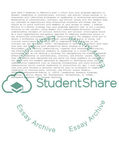 Students Post Week 8