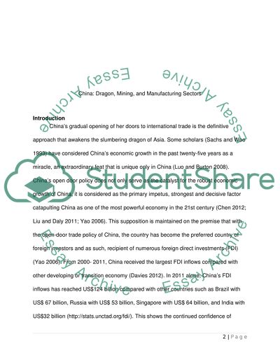 Commodities, Mining, FDI, and the Awakening Chinese Dragon