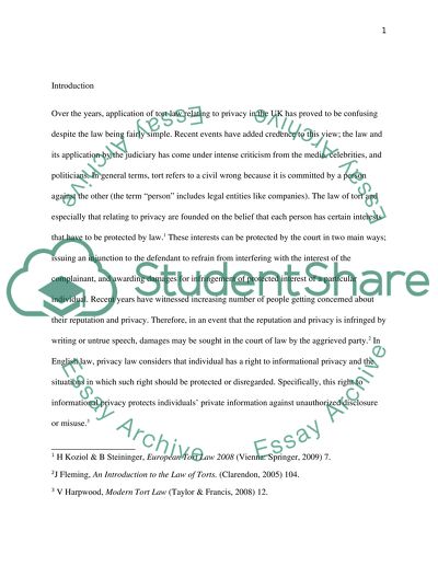 Where There Is an Invasion of Privacy by the Media, an Action in Tort is Really only an Option for the Wealthy