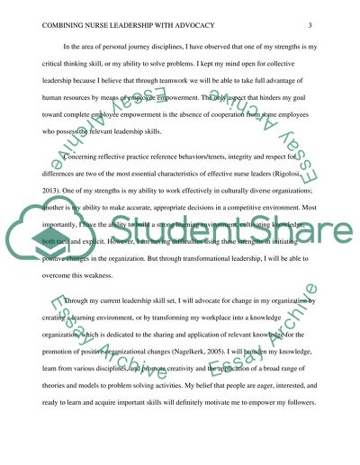 Combining nurse leadersip with advocacy