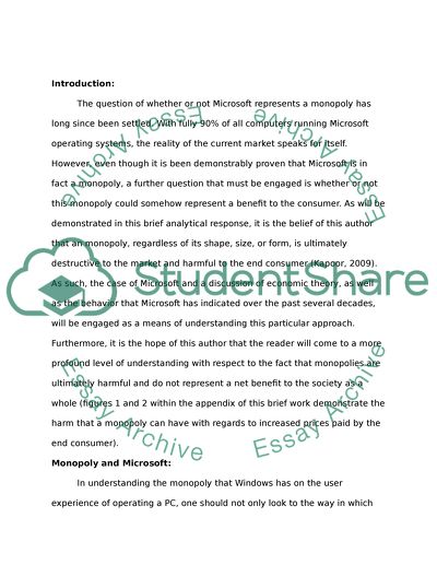 Monopoly and Microsoft